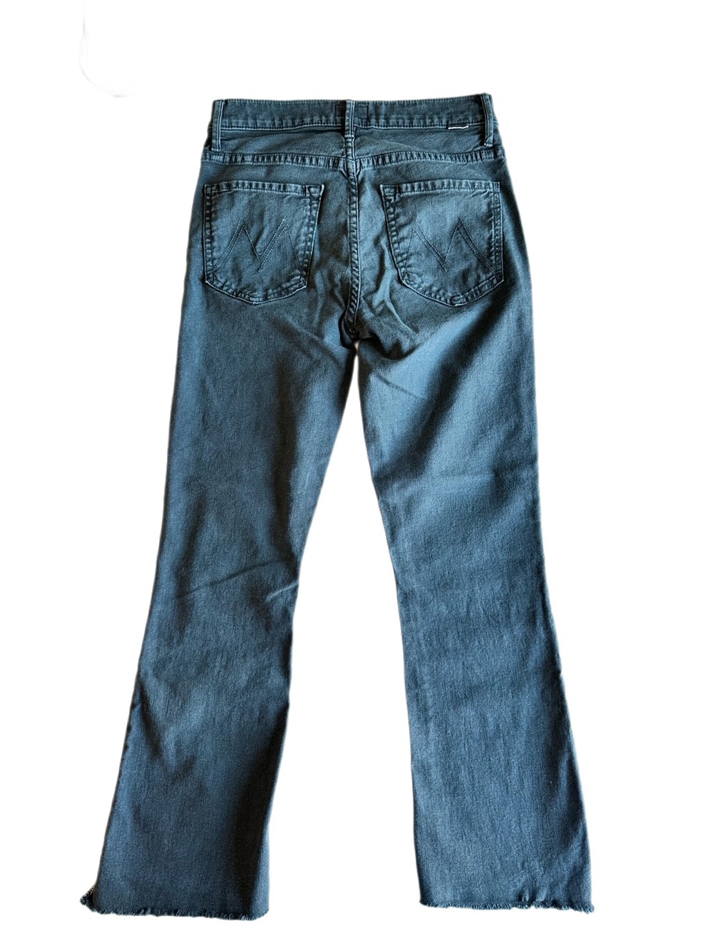MOTHER The Insider Crop Step Fray Faded Black Jeans Size 26 - Picture 2 of 8
